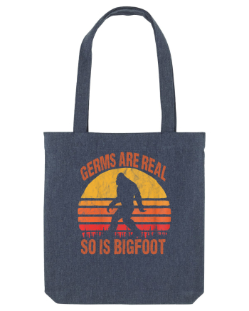 Germs Are Real So Is Bigfoot Retro Distressed Sunset Midnight Blue