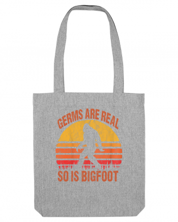 Germs Are Real So Is Bigfoot Retro Distressed Sunset Heather Grey