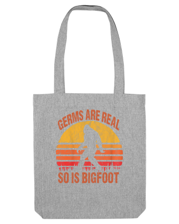 Germs Are Real So Is Bigfoot Retro Distressed Sunset Heather Grey
