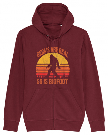 Germs Are Real So Is Bigfoot Retro Distressed Sunset Burgundy