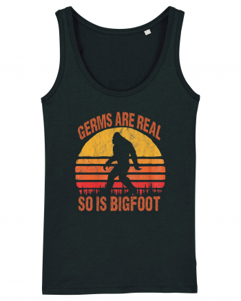 Germs Are Real So Is Bigfoot Retro Distressed Sunset Black