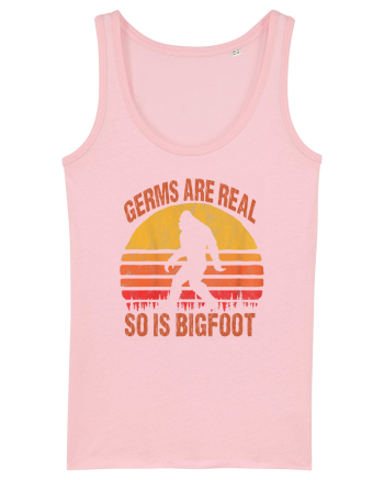 Germs Are Real So Is Bigfoot Retro Distressed Sunset Cotton Pink