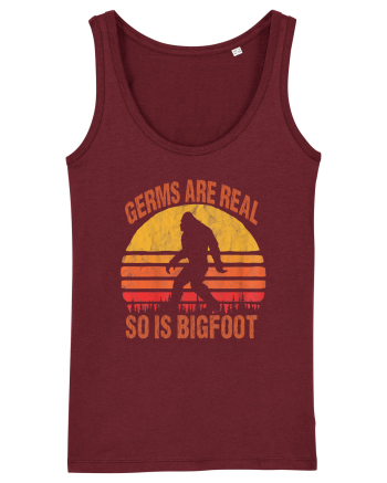 Germs Are Real So Is Bigfoot Retro Distressed Sunset Burgundy