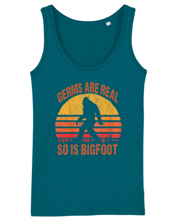 Germs Are Real So Is Bigfoot Retro Distressed Sunset Ocean Depth