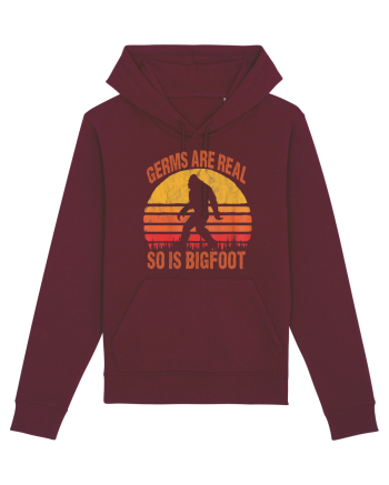 Germs Are Real So Is Bigfoot Retro Distressed Sunset Burgundy