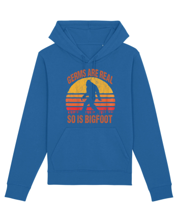 Germs Are Real So Is Bigfoot Retro Distressed Sunset Royal Blue