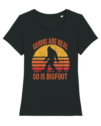 Germs Are Real So Is Bigfoot Retro Distressed Sunset Black