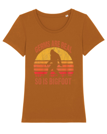Germs Are Real So Is Bigfoot Retro Distressed Sunset Roasted Orange