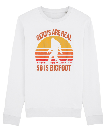Germs Are Real So Is Bigfoot Retro Distressed Sunset White