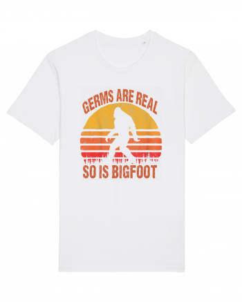Germs Are Real So Is Bigfoot Retro Distressed Sunset White