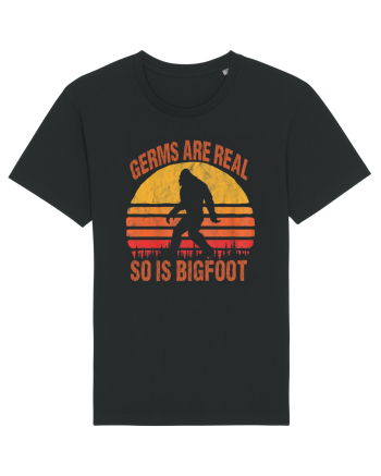 Germs Are Real So Is Bigfoot Retro Distressed Sunset Black