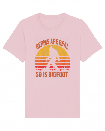 Germs Are Real So Is Bigfoot Retro Distressed Sunset Cotton Pink