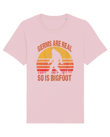 Germs Are Real So Is Bigfoot Retro Distressed Sunset Cotton Pink