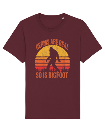 Germs Are Real So Is Bigfoot Retro Distressed Sunset Burgundy
