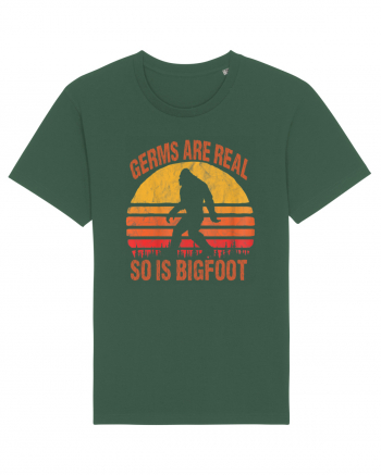Germs Are Real So Is Bigfoot Retro Distressed Sunset Bottle Green