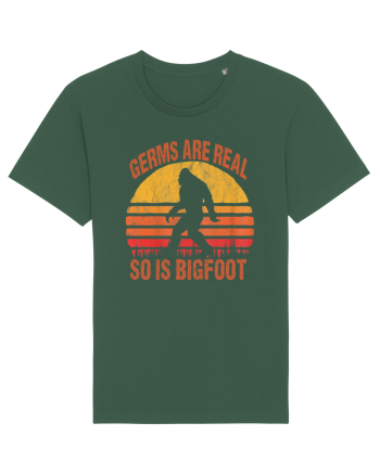 Germs Are Real So Is Bigfoot Retro Distressed Sunset Bottle Green