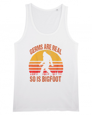 Germs Are Real So Is Bigfoot Retro Distressed Sunset White