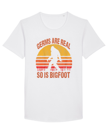 Germs Are Real So Is Bigfoot Retro Distressed Sunset White