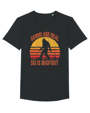 Germs Are Real So Is Bigfoot Retro Distressed Sunset Black