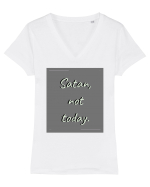 satan not today2 Tricou mânecă scurtă guler V Damă Evoker