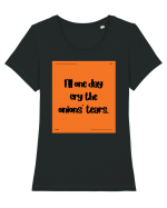 i ll one day cry the onions tears2 Tricou mânecă scurtă guler larg fitted Damă Expresser
