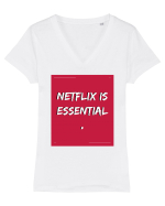 netflix is essential Tricou mânecă scurtă guler V Damă Evoker