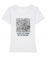 it will all work out in the end2 Tricou mânecă scurtă guler larg fitted Damă Expresser