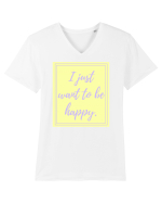 i just want to be happy2 Tricou mânecă scurtă guler V Bărbat Presenter