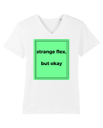 strange flex but okay2 Tricou mânecă scurtă guler V Bărbat Presenter
