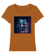 House of lights Tricou mânecă scurtă guler larg fitted Damă Expresser