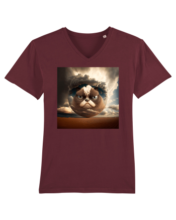 Grumpy Sphere Cat Burgundy