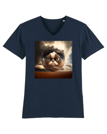 Grumpy Sphere Cat French Navy