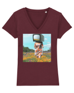 TV Head Tricou mânecă scurtă guler V Damă Evoker