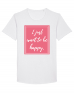 i just want to be happy3 Tricou mânecă scurtă guler larg Bărbat Skater