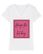 strange flex but okay4 Tricou mânecă scurtă guler V Damă Evoker
