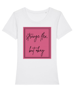 strange flex but okay4 Tricou mânecă scurtă guler larg fitted Damă Expresser