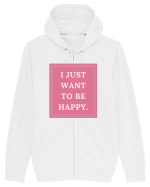 i just want to be happy5 Hanorac cu fermoar Unisex Connector