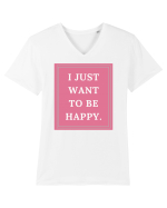 i just want to be happy5 Tricou mânecă scurtă guler V Bărbat Presenter