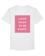 i just want to be happy5 Tricou mânecă scurtă guler larg Bărbat Skater