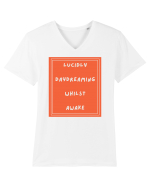 lucicly daydreaming whilst awake4 Tricou mânecă scurtă guler V Bărbat Presenter