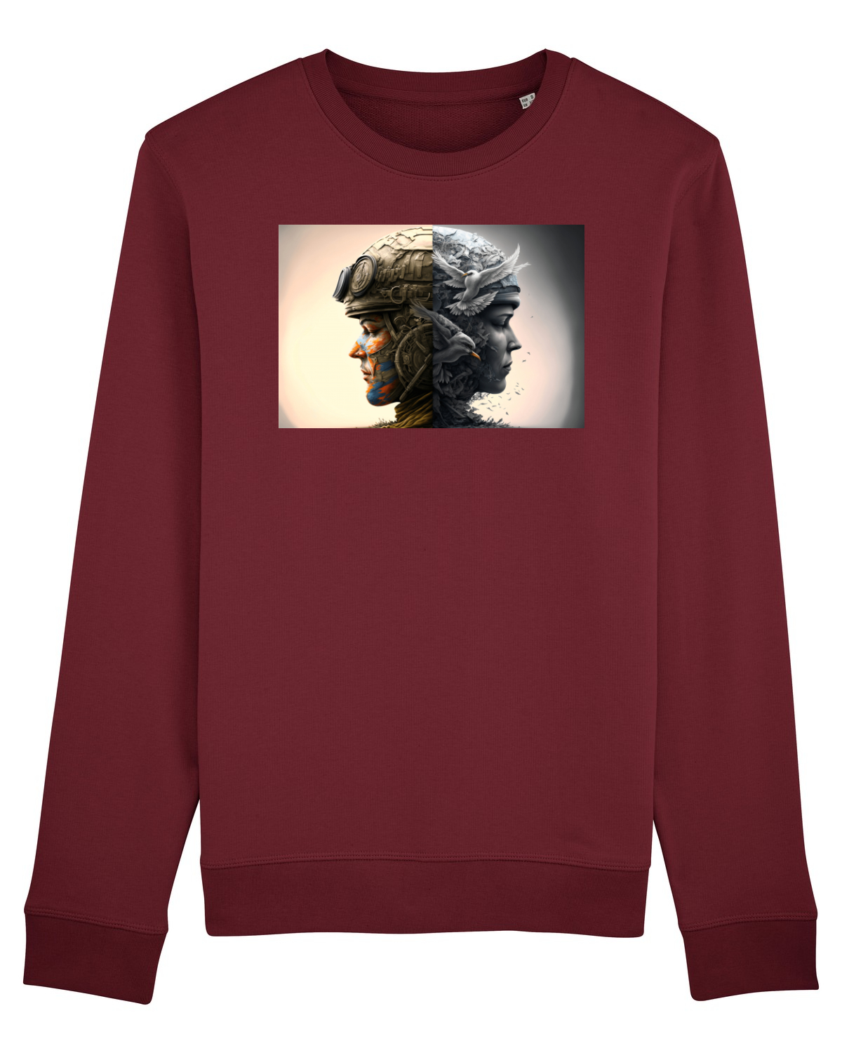 Bluză mânecă lungă Unisex Rise Burgundy