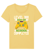 Level 100 Day Of School Completed Tricou mânecă scurtă guler larg fitted Damă Expresser