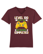 Level 100 Day Of School Completed Tricou mânecă scurtă guler V Bărbat Presenter