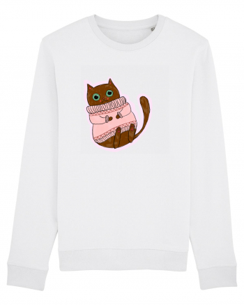 Cat in a sweater White