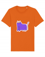 pisica in pulover violet pufos Tricou mânecă scurtă Unisex Rocker