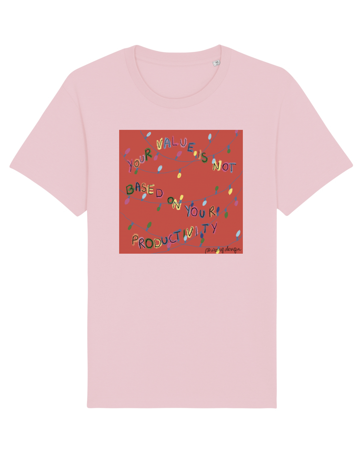 Tricou mânecă scurtă Unisex Rocker Cotton Pink