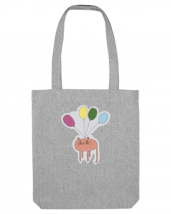 cat with baloons Heather Grey