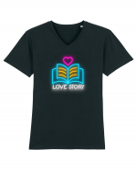 Poveste de dragoste Tricou mânecă scurtă guler V Bărbat Presenter