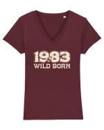 Vintage 1983 BC Wild born Tricou mânecă scurtă guler V Damă Evoker