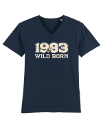 Vintage 1983 BC Wild born Tricou mânecă scurtă guler V Bărbat Presenter